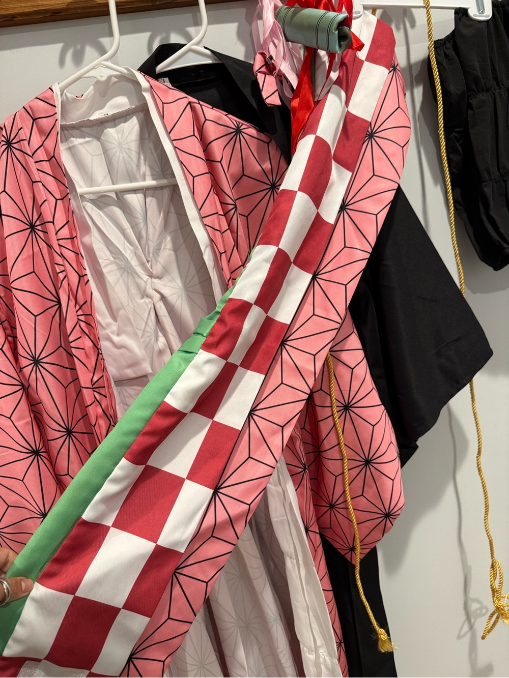 Demon Slayer Costume + Wig + Extras Nezuko Pink and Black Anime - Picture 10 of 13